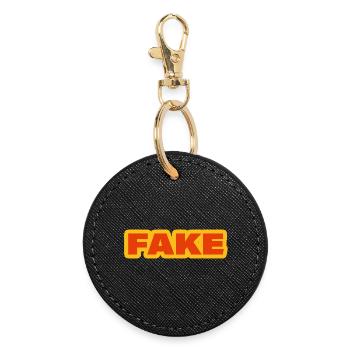 FAKE - Runder Schlüsselanhänger - Schwarz - Vorne