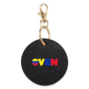 Venezuela - Round Keyring - black - Front