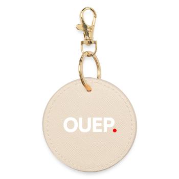 YEP | Minimalist humor expression - Round Keyring - oyster - Front