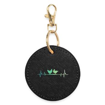 Hen heartbeat hens - Round Keyring - black - Front
