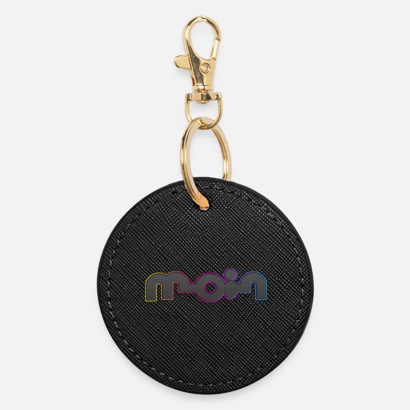 Hello - Round Keyring - black