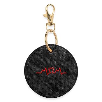 Heart Beat MOM V.2 Gift - Round Keyring - black - Front