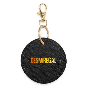 Imaginative nature pattern in earth tones - Round Keyring - black - Front