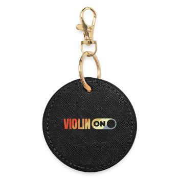 Vintage Violin - Round Keyring - black - Front