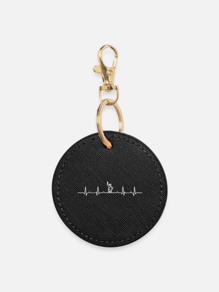 PulseRise Fist Icon - Round Keyring - black
