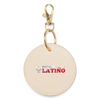 Eastern Bloc Latino Pole Poland White Eagle Gift - Round Keyring - oyster - Front