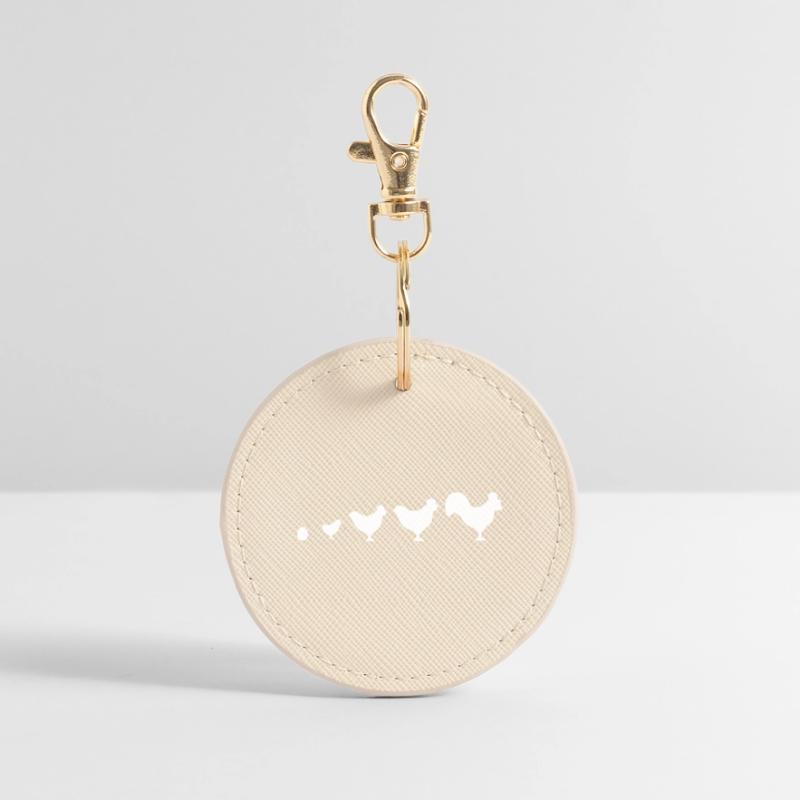 Evolution Farmer Chicken Rooster Funny Round Keyring