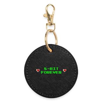 8-Bit Forever – Retro Gamer Tee - Round Keyring - black - Front