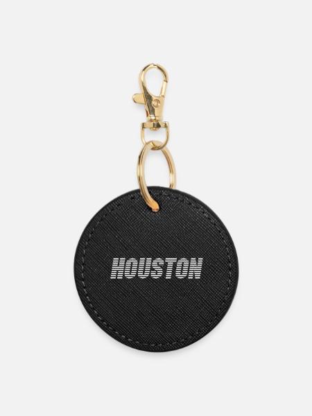 Houston Texas - Runder Schlüsselanhänger - Schwarz