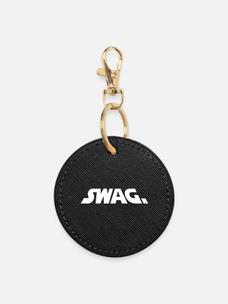Galaktischer Swag Schriftzug - Runder Schlüsselanhänger - Schwarz