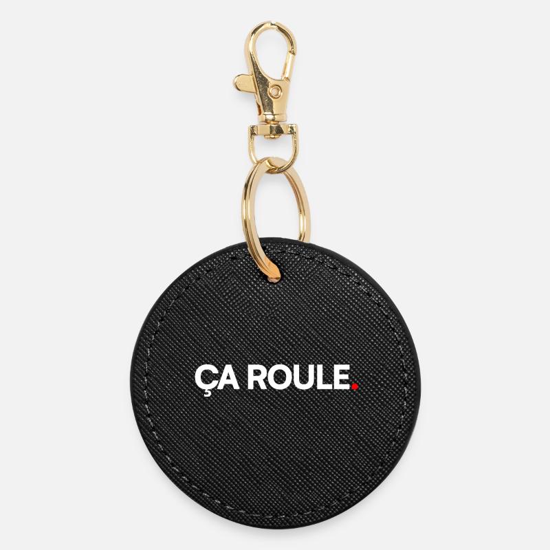 It's rolling - Round Keyring - black