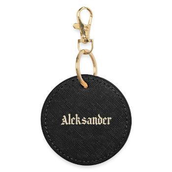 Aleksander Gothic Schrift - Runder Schlüsselanhänger - Schwarz - Vorne