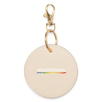 lhbt - Rainbow Amsterdam LGBT lgbtqi queer - Round Keyring - oyster - Front