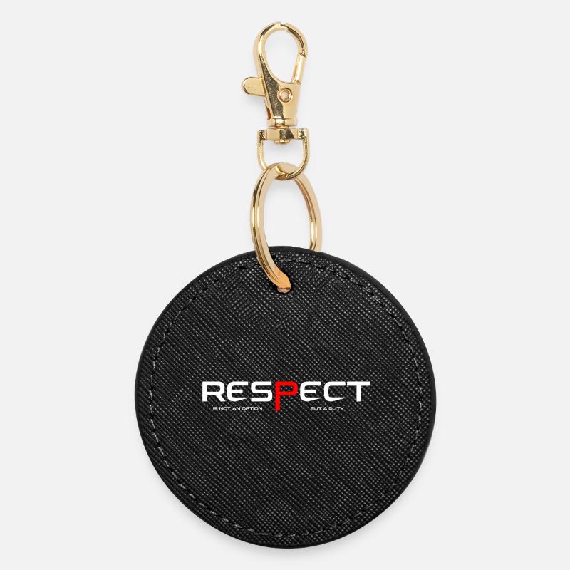 Respect - Round Keyring - black