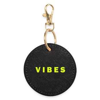 Neon Vibes électriquesDesign - Porte-clés rond - noir - Devant