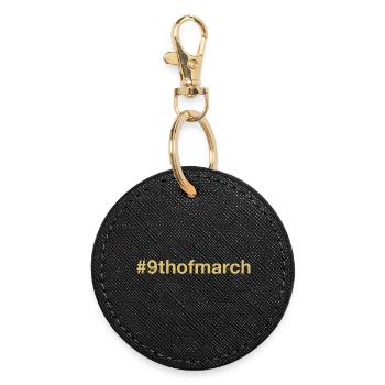 born on March 9 Birthday birthday - Round Keyring - black - Front