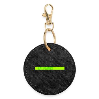 Sigle végétarien végan drôle de Eat Plants - Porte-clés rond - noir - Devant