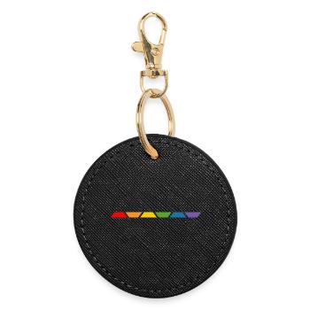 LGBT Shirt Rainbow - Runder Schlüsselanhänger - Schwarz - Vorne