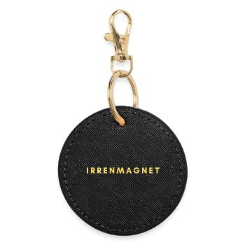 IRRENMAGNET - Wer ist jetzt hier genau irre?  - Runder Schlüsselanhänger - Schwarz - Vorne