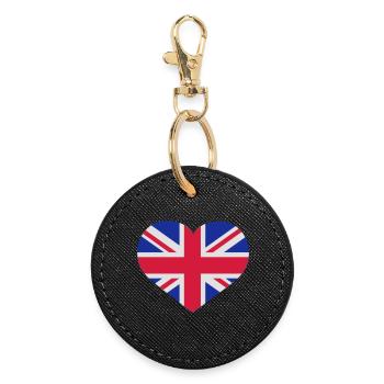Love England | Herz | Heart | UK | United Kingdom - Porte-clés rond - noir - Devant