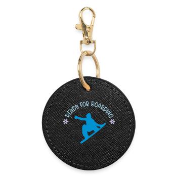snowboard - Porte-clés rond - noir - Devant