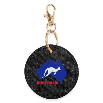 Australia - Round Keyring - black - Front