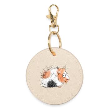 Lustiges Meerschweinchen I Meersau I Wutz Geschenk - Runder Schlüsselanhänger - Auster - Vorne