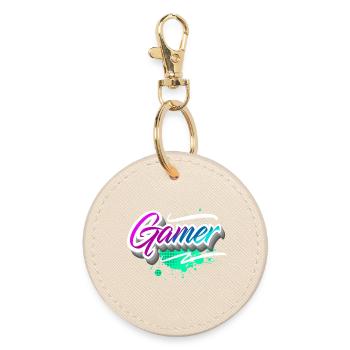 Gamer - Runder Schlüsselanhänger - Auster - Vorne