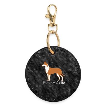 Colley sable à poil court - Porte-clés rond - noir - Devant
