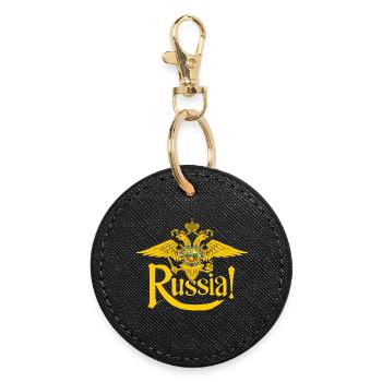 Russe, Russie - Porte-clés rond - noir - Devant