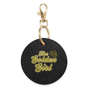 GOLDEN GIRL - Round Keyring - black - Front