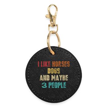 Humorous dog lover motif - Round Keyring - black - Front