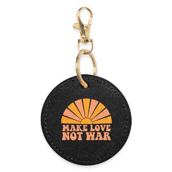 Message of Peace and Solar Love - Round Keyring - black - Front