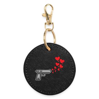 Heart Freedom of Expression Love Peace Humanity - Round Keyring - black - Front