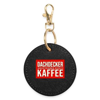 Dachdecker Kaffee Antrieb - Runder Schlüsselanhänger - Schwarz - Vorne