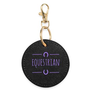 Equestrian - Runder Schlüsselanhänger - Schwarz - Vorne