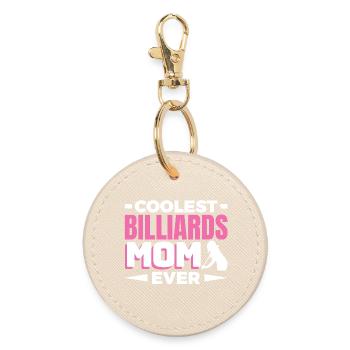 The coolest billiard mom ever - Round Keyring - oyster - Front
