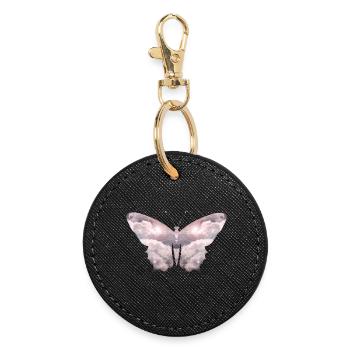 A heavenly butterfly of delicate clouds - Round Keyring - black - Front