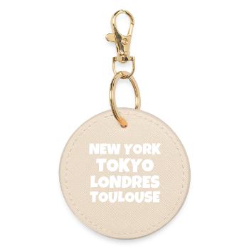 Toulouse, ich liebe Toulouse, Okzitanien - Runder Schlüsselanhänger - Auster - Vorne