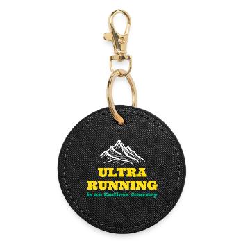 L’ultra course à pied est un voyage sans fin - Porte-clés rond - noir - Devant