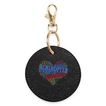 t-shirt Achiropita coeur nuage de mots t-shirt - Porte-clés rond - noir - Devant