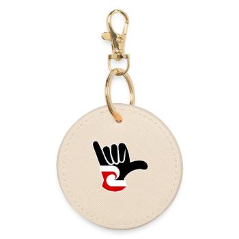 Drapeau maori Shaka - Porte-clés rond - huître - Devant
