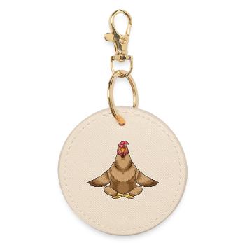 Yoga au poulet Méditation de remise en forme - Porte-clés rond - huître - Devant