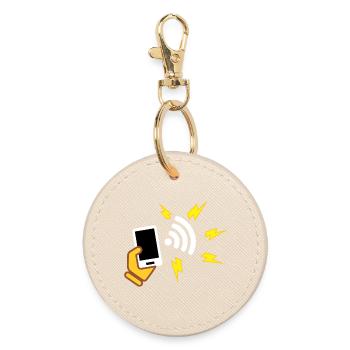 phone with aggressive appearance - Round Keyring - oyster - Front