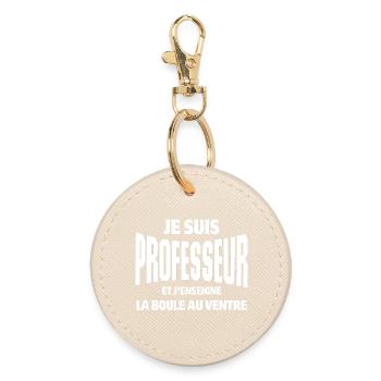professeur, enseignant, école - Porte-clés rond - huître - Devant