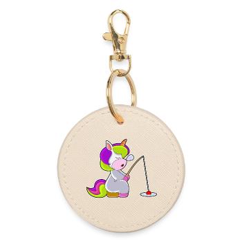 Canne à pêche licorne pêcheur Canne à pêche - Porte-clés rond - huître - Devant