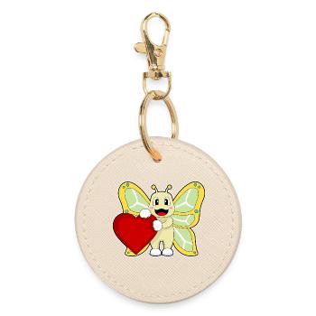Coeur de papillon - Porte-clés rond - huître - Devant