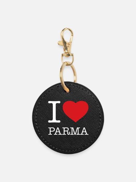 I LOVE PARMA - Runder Schlüsselanhänger - Schwarz