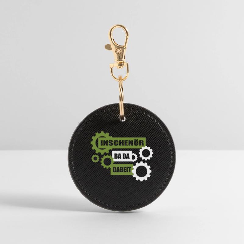 Inschenör ba da Oabeit, engineer at work Round Keyring