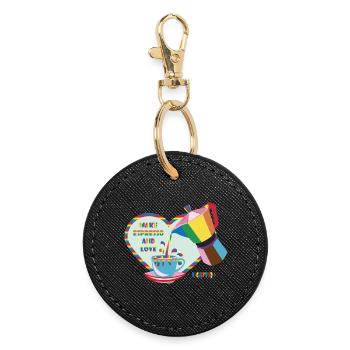 Espresso yourself and love :) - Round Keyring - black - Front